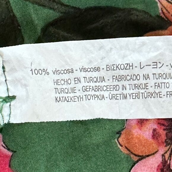 ZARA TRF Collection Kelly Green Floral Button down Long Sleeve size S - Picture 10 of 10